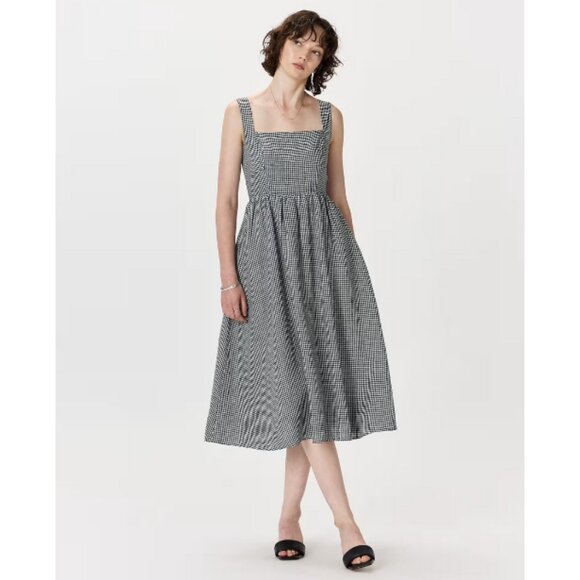 Quince 100% European Linen Fit & Flare Midi Dress - Picture 1 of 14